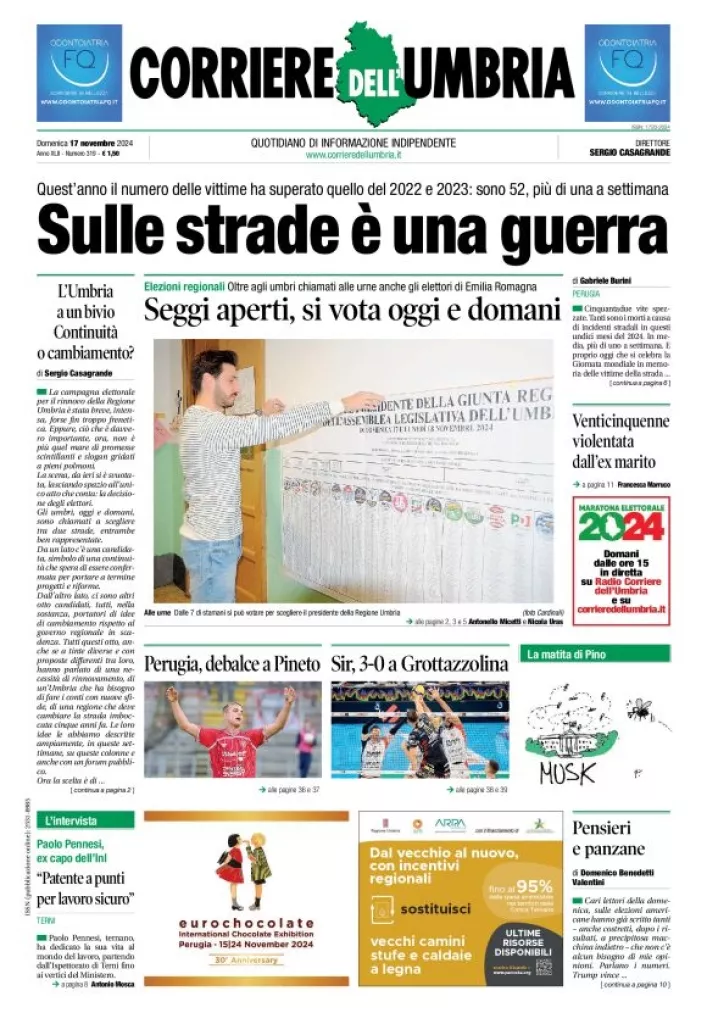 Prima-pagina-corriere umbria-del-2024-11-17